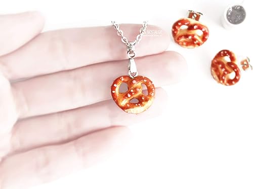 Miniatura 3 de Heart Salty Pretzel Silver Charm Pendant Necklace Handmade Jewelry German Gifts | La Nostalgie