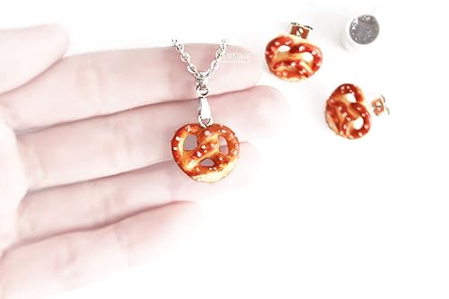 Miniatura 3 de Heart Salty Pretzel Silver Charm Pendant Necklace Handmade Jewelry German Gifts  La Nostalgie