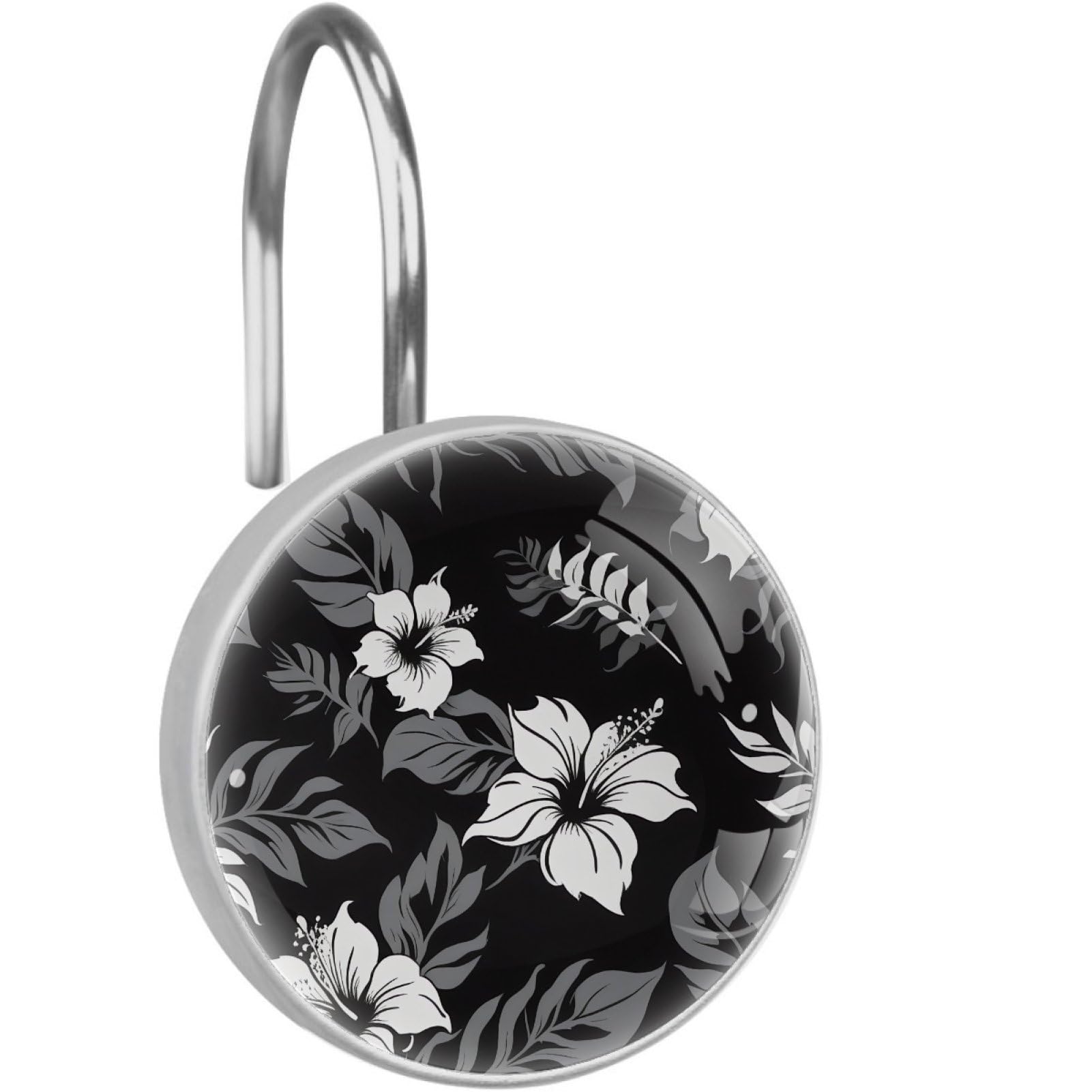 Crochets de rideau de douche en cristal de luxe et acier inoxydable brillant