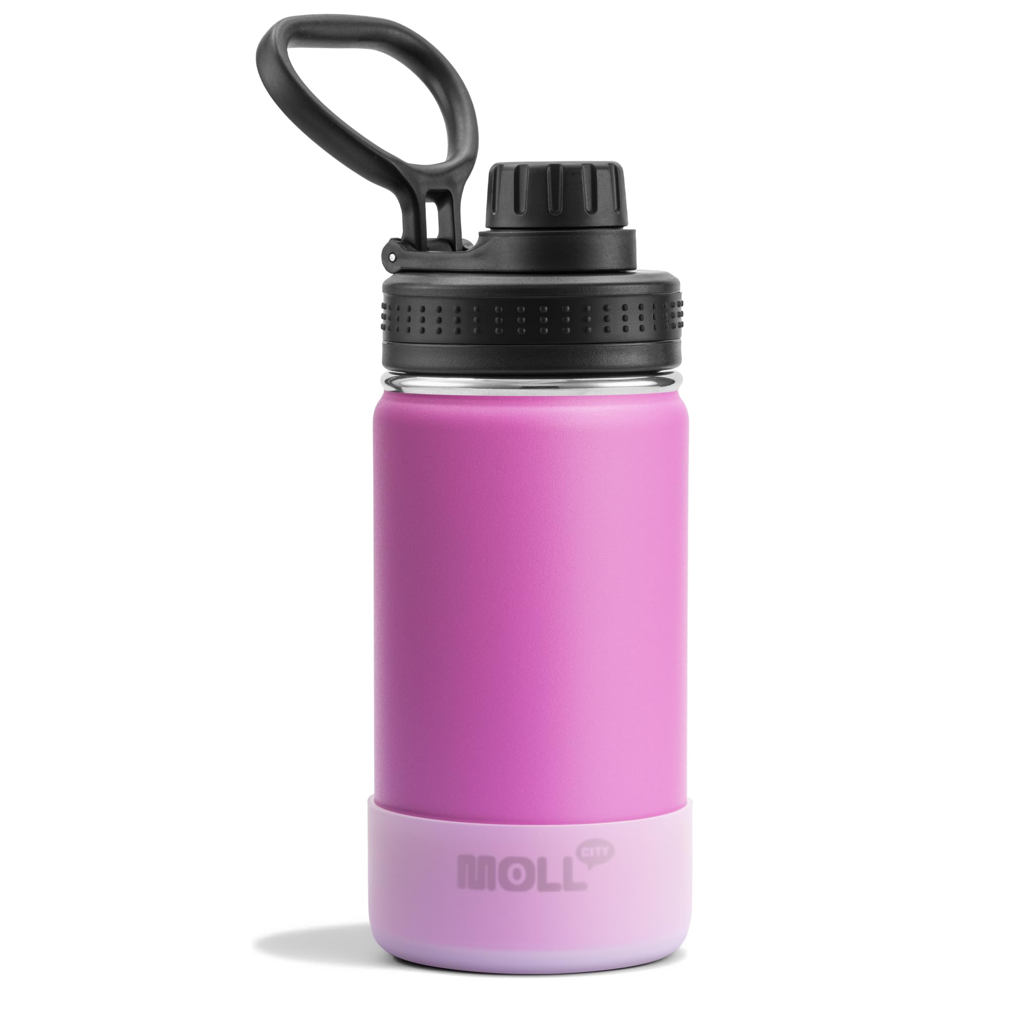 Mollcity Kids Insulated Water Bottle-12 oz Stainless Steel Vacuum Wide Mouth Sports Water Bottle for School-Small Metal Water Flask for Girls Boys,