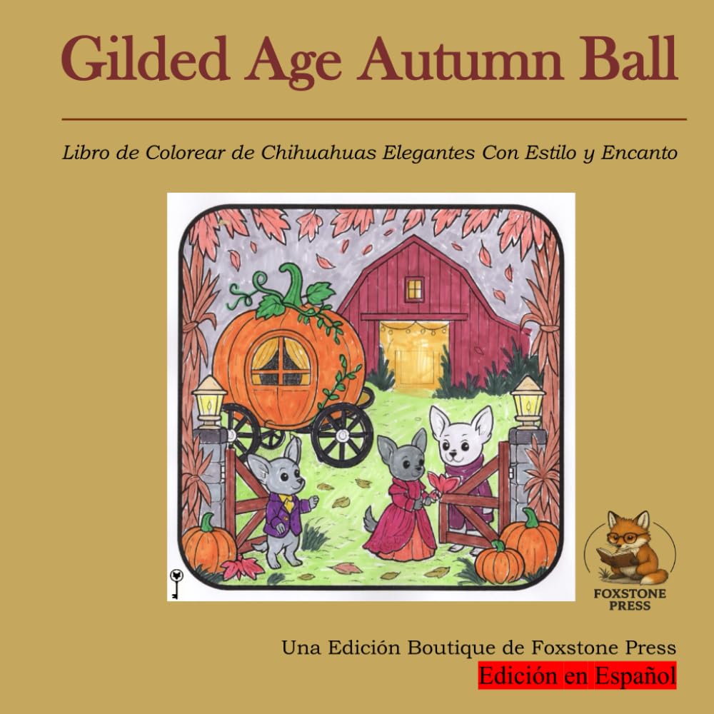 Gilded Age Autumn Ball: Libro de Colorear de Chihuahuas Elegantes Con Estilo y Encanto
