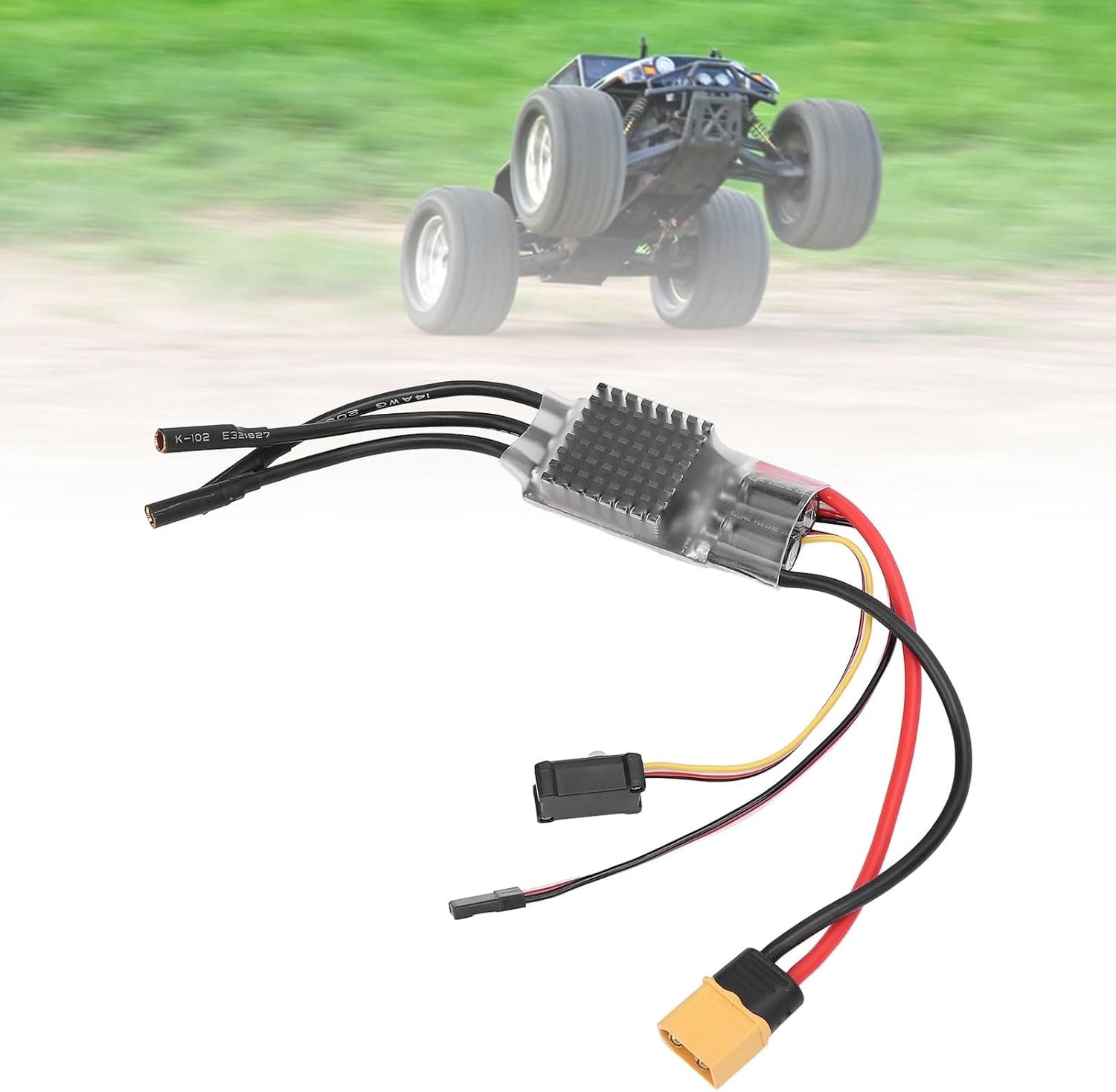 80A RC Crawler ESC RC Crawler ESC AM32 Brushless 80A for 2-6S Adjustable BEC 5-8.2V Output with Heatsink Firmware Upgrade Connector