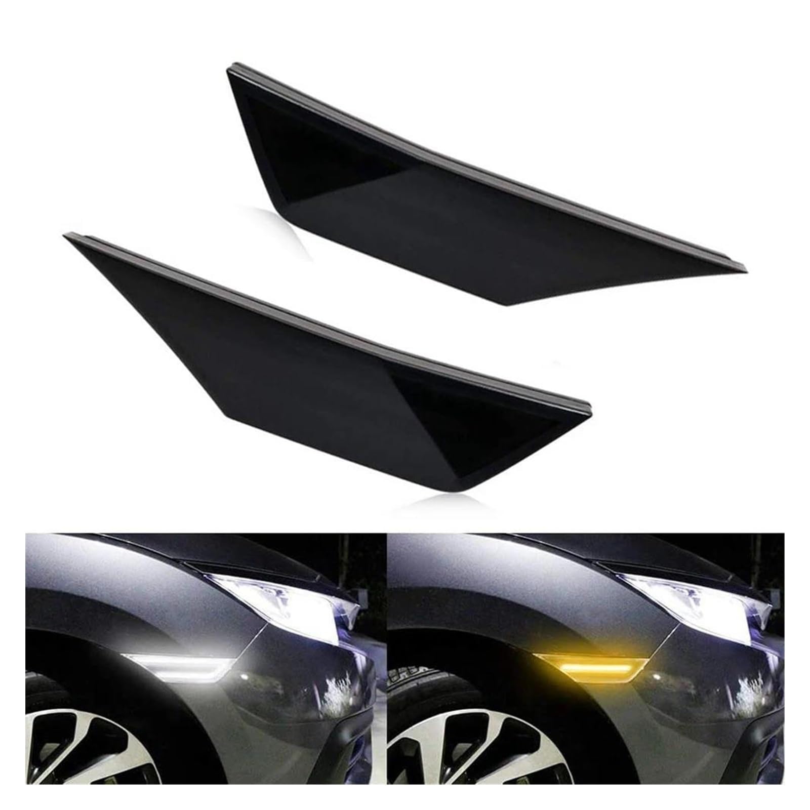 Elevador Modificado, Ahumado Brillante, Negro, Amarillo, Azul y Amarillo, Blanco y Amarillo. Luz de señal de Giro LED dinámica, luz Intermitente secuencial en el Espejo retrovisor