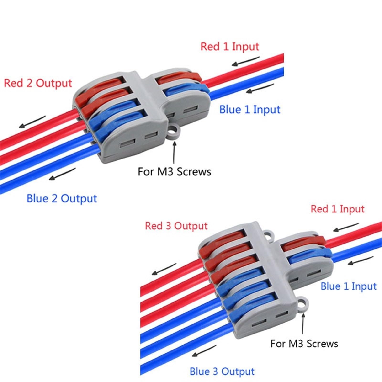 SPL-42/62 2 en 4/6 Salida Mini Conector de Cable rápido Conector de Cable de cableado Universal lámpara LED de Bloque de terminales de Conductor Push-in(SPL-42,50 PCS)