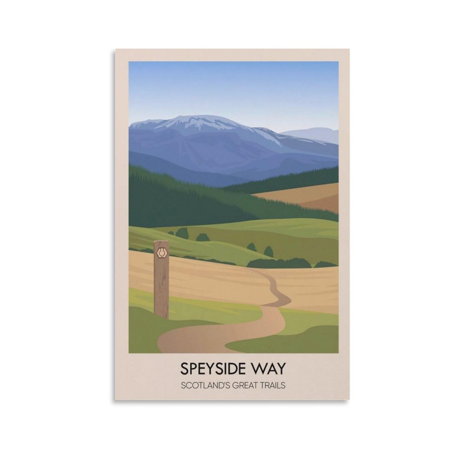 Gqvcjsw Speyside Way,Scotland's Great Trails Canvas Poster Wall Art Decor Print Picture Paintings For Living Room Bedroom Decoration 12X18inch(30X45cm)