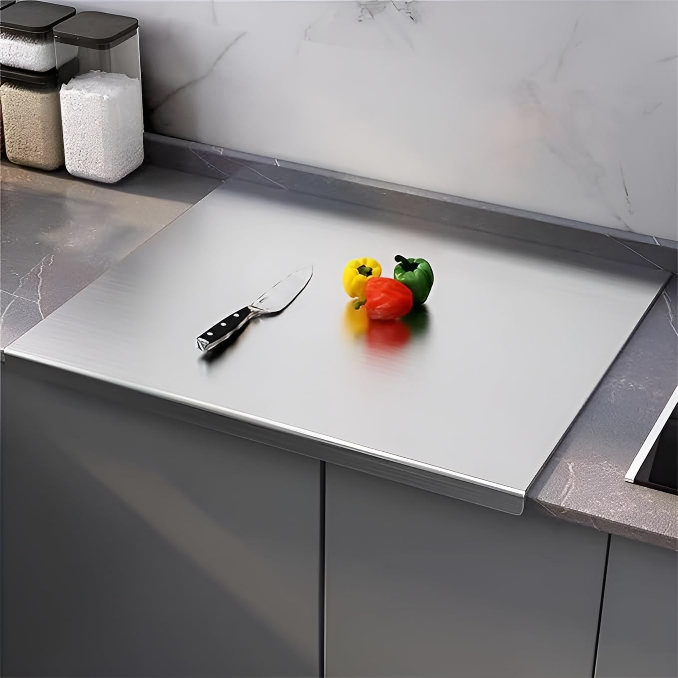 Alliance Decor Stainless Steel Chopping Board Cum Cutting Board | Steel Chopping Board | Steel Chopping Board for Kitchen | Stainless Steel Cutting Board | Steel Cutter Board (32 X 24 cm) (B0D98VP86S) Amazon Price History, Amazon Price Tracker