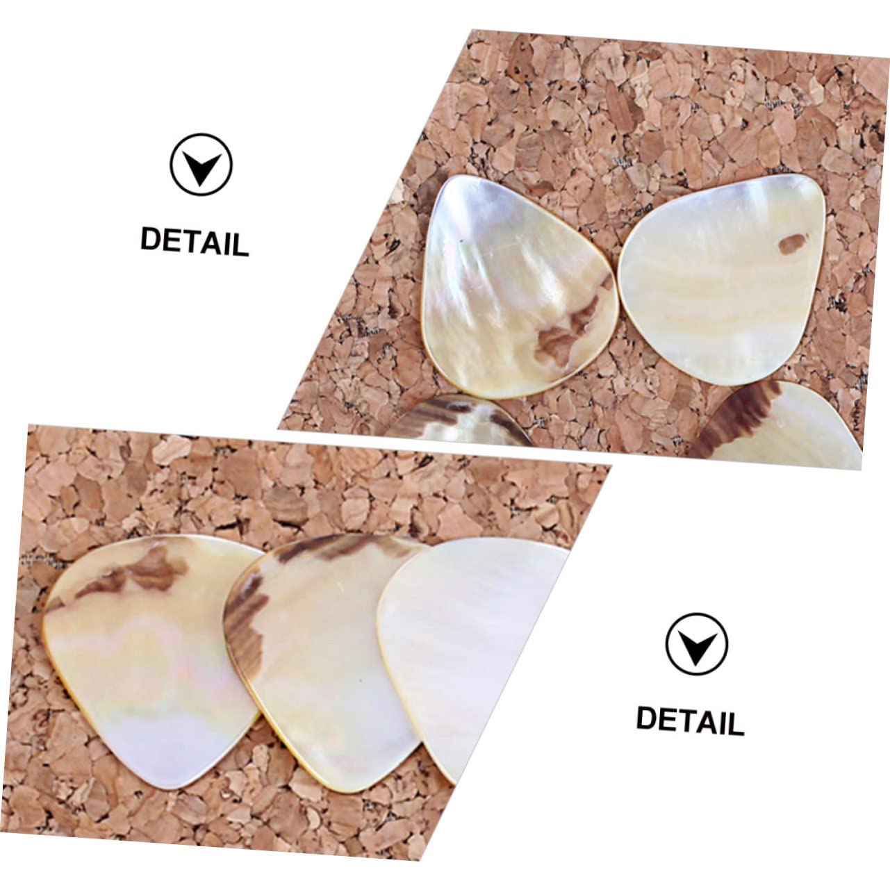 Plettri per Chitarra in Conchiglia Gialla a Cuore, 5 Pezzi | Finitura Lucida, Tocco Liscio, Profilo Leggero, Adatti anche Ukulele e Mandolino