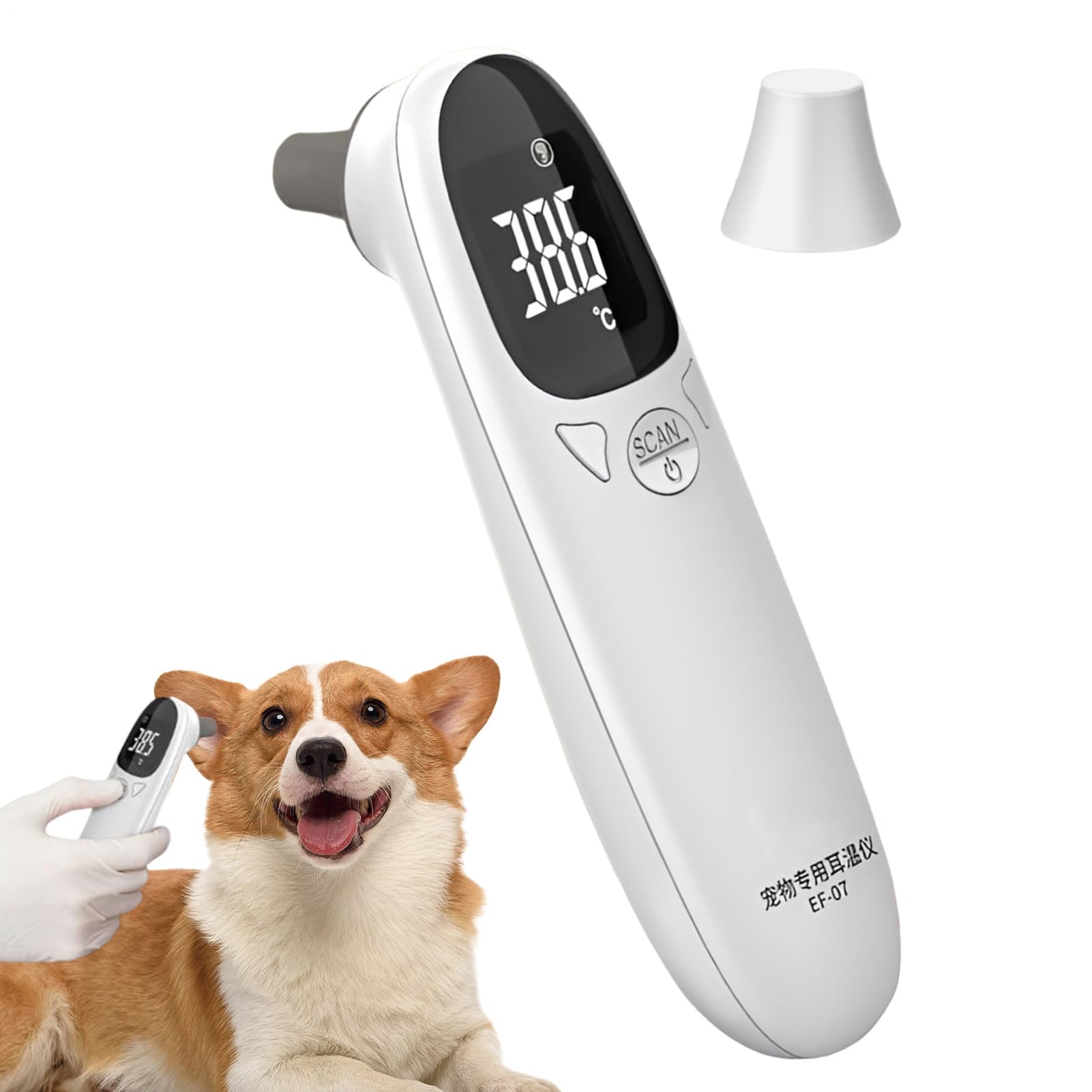 Dog Ear Thermometers - Vet Tech Supplies,Veterinary Thermometers, Accurate Puppy Fever Detection Device, Pet Supplies For Dogs, Clear Led Display, Double-Mode Design For Cats, Pigs, Cows