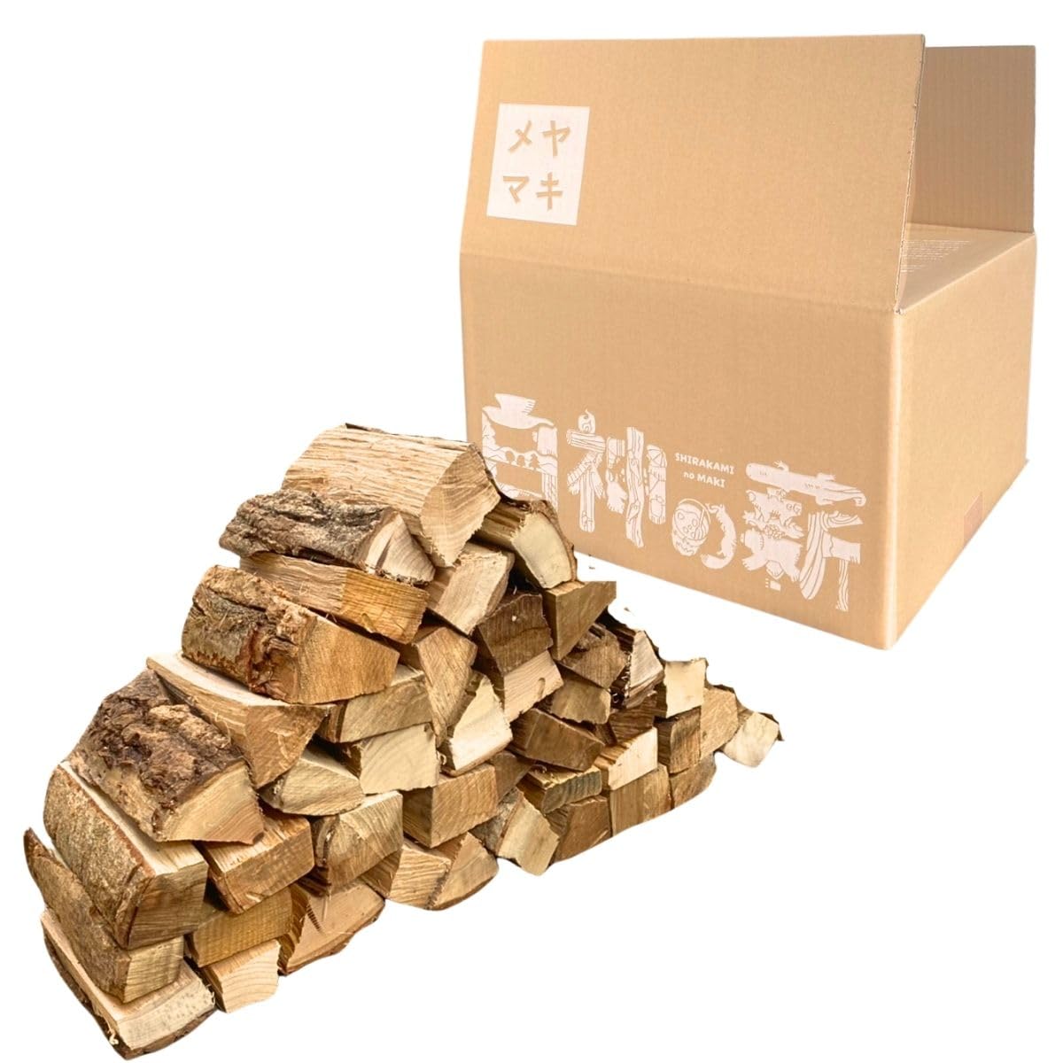 Amazon.co.jp: 短い薪 【メヤマキ】 白神の薪 広葉樹薪 10kg 長さ18cm
