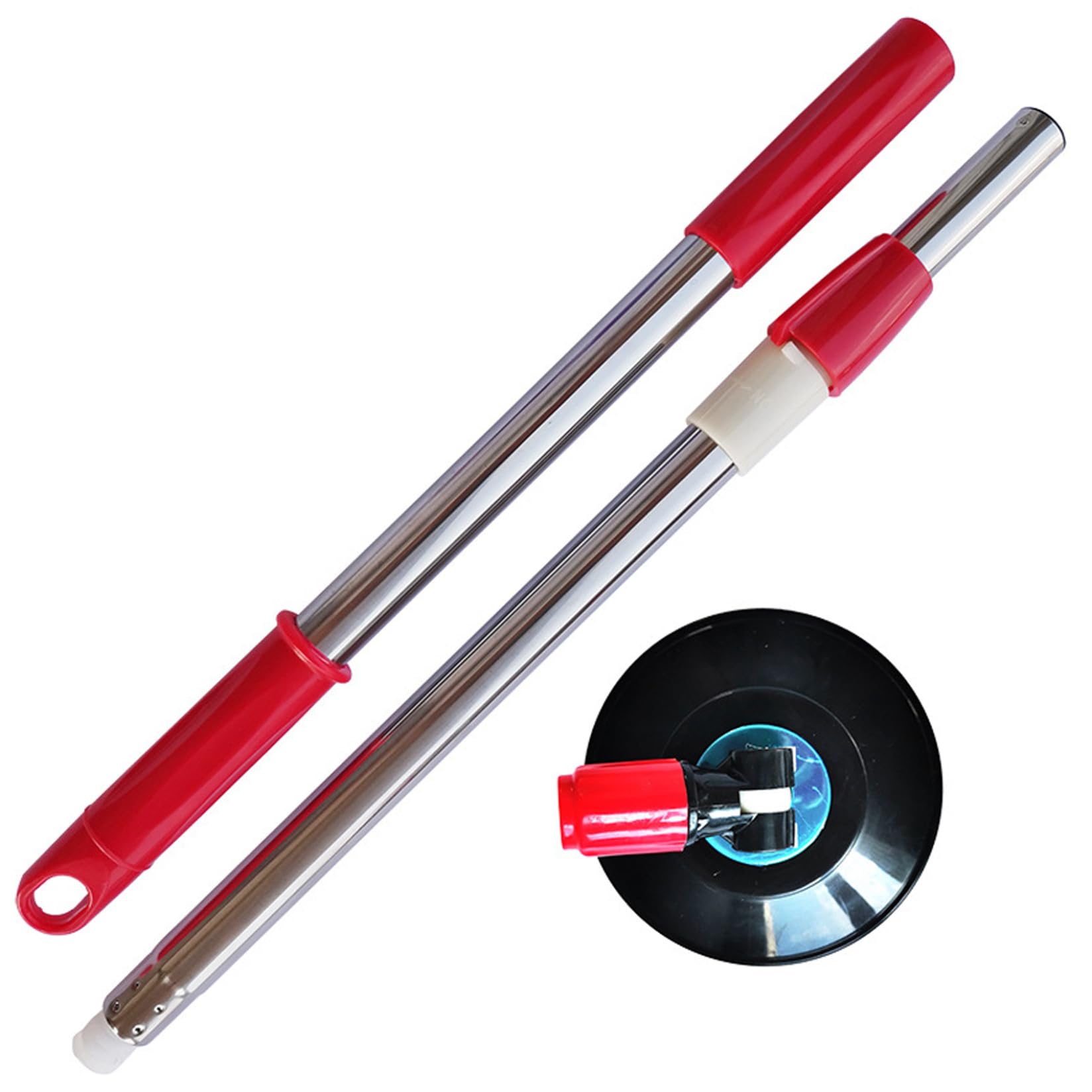 Fkngcp Assorted Color 1 Set Spin Mop Replacement Handle, 49-Inch 360° Rotating Telescopic Spin Mop Replacement With Plastic Disc For Household Floor Cleaning Accessories