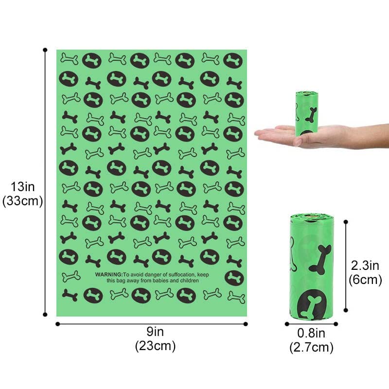 Image of dog poop bags-Eco-friendly and Biodegradable dog poop bags with a dispenser , lavender scented -13*9 inches: 240 bags(16 ROLLS)
