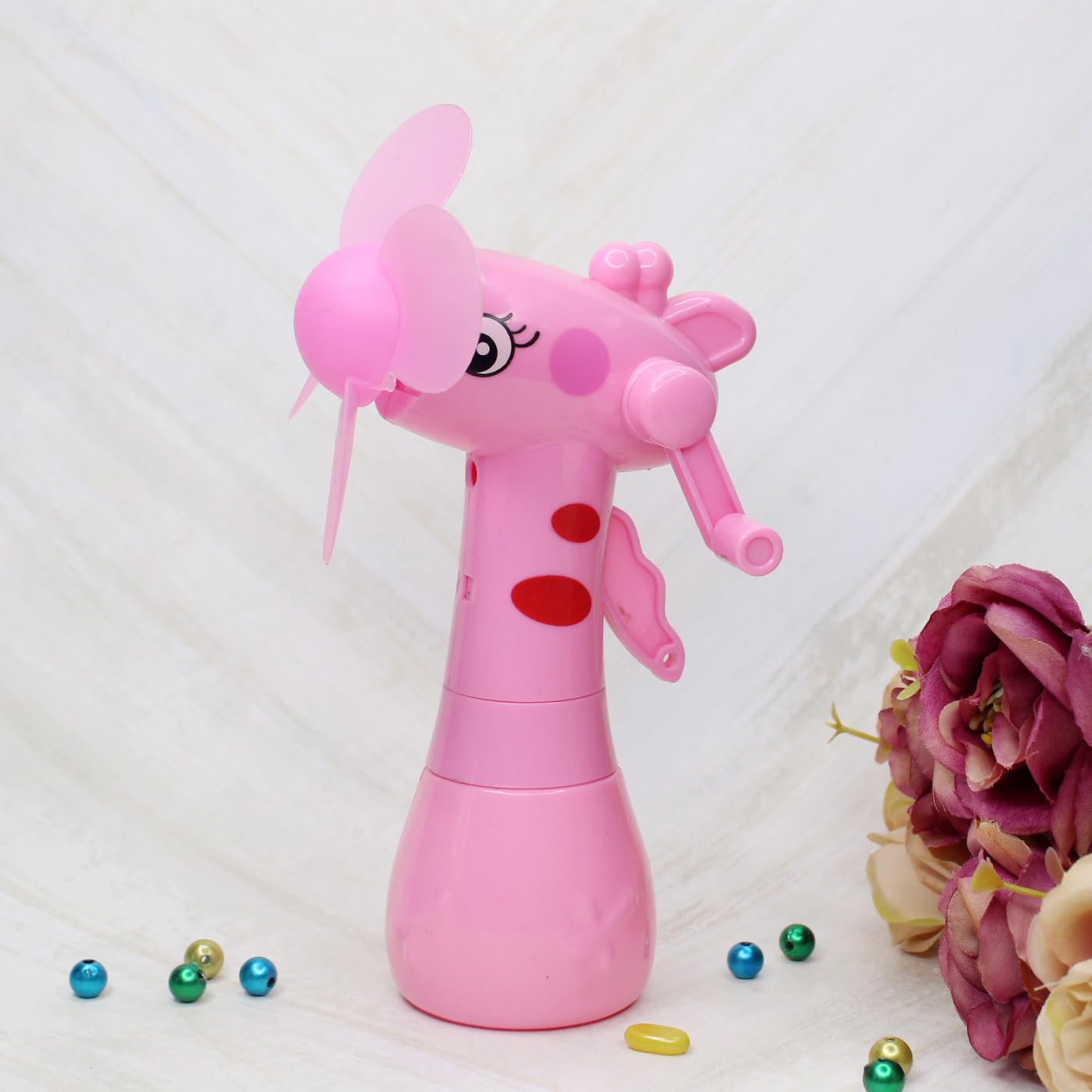 Prime Portable Kids Hand Pressure Mini Fan Toy Cute Cartoon Design Cool Summer Fan without Battery Pack Of 1 (Multicolor M4)