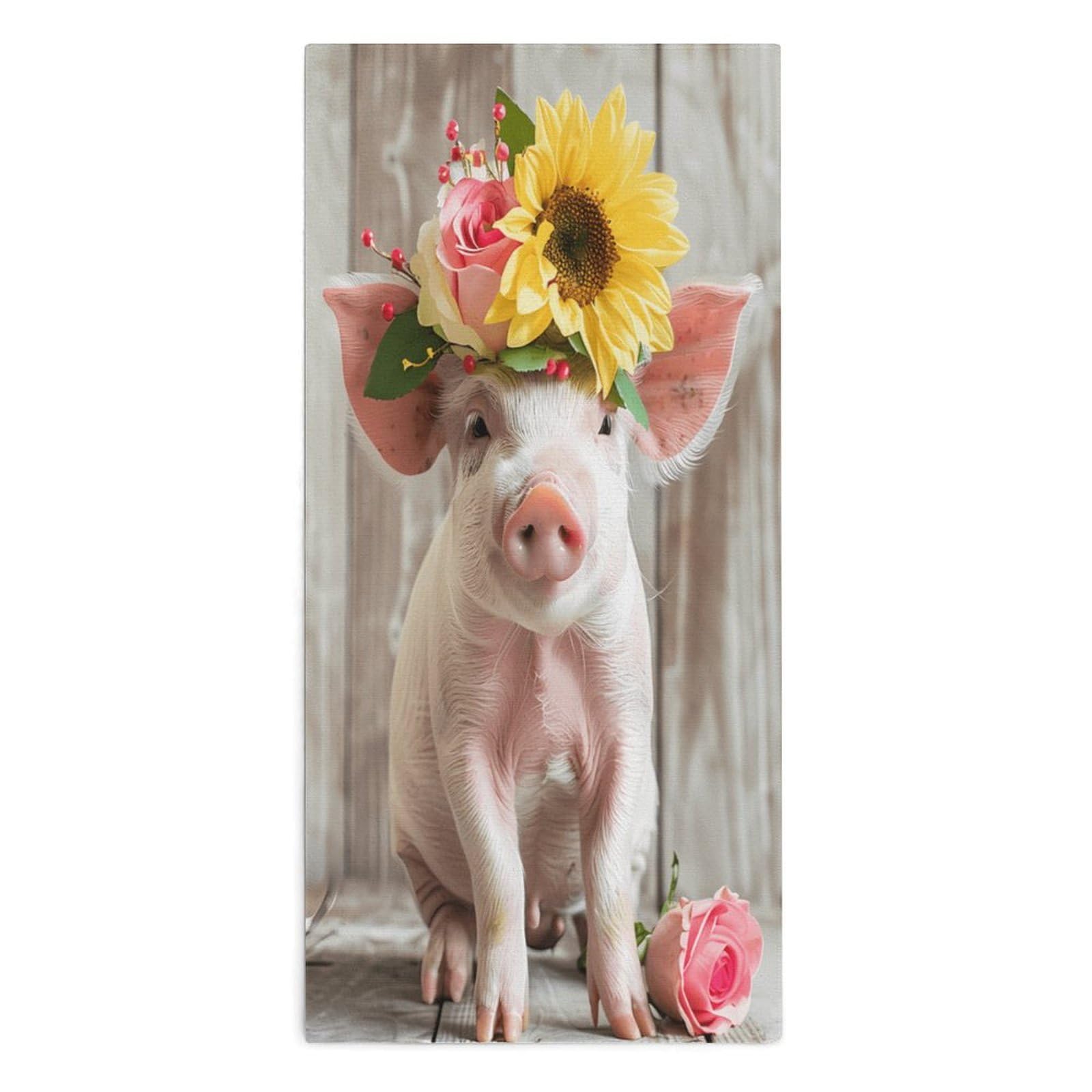 TXFBTRFSA Funny Pigs Farm Animal Hand Towels for Adult Face Towel Bath Beach Swim Accessories