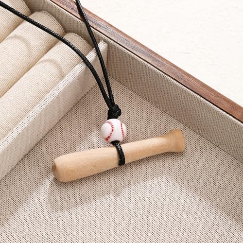 Baseball Necklace for Women Sports Team Gift Black Blue Rope3