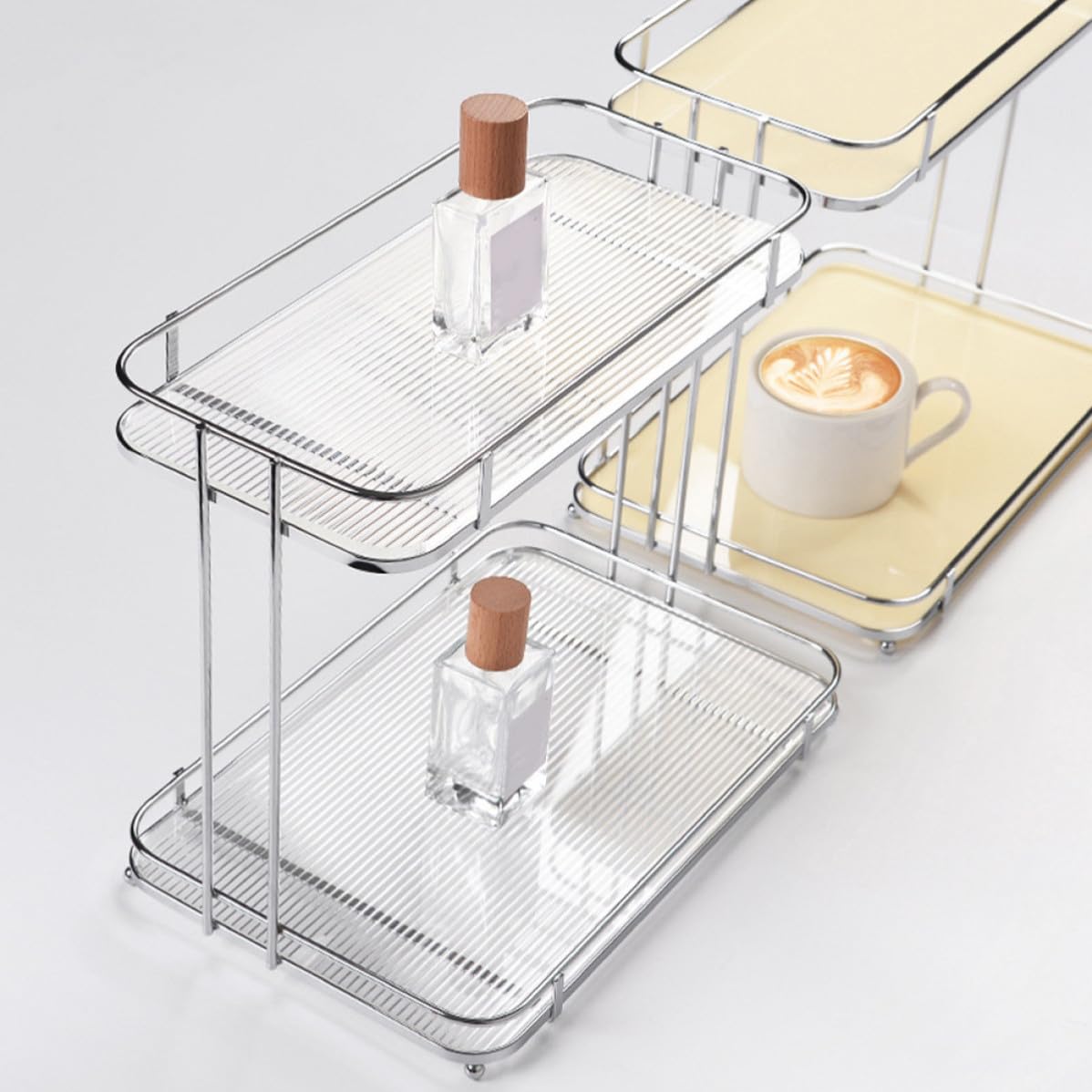 SHINEOFI Estante de Almacenamiento de 2 Niveles para Baño, Acrílico