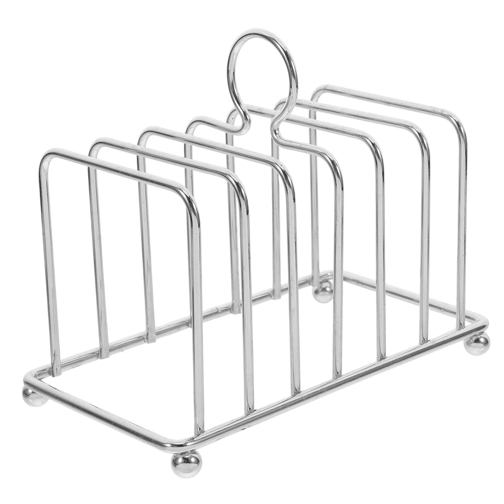 BRIGHTFUFU Stainless Steel Bread Rack Kitchen Countertop Organizer Toaster Accessory Baking Tools Food Serving Rack Toast Stand Kitchen Storage Cooling