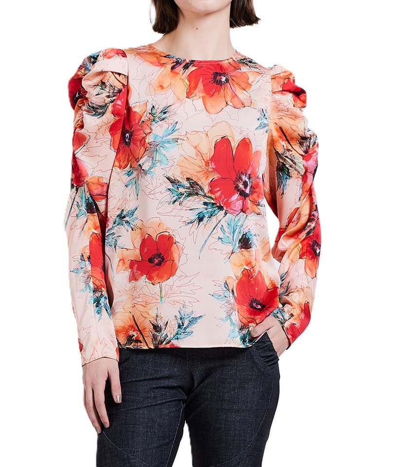 Sov. ダブルスタンダードクロージング 花柄 ブラウス ダブルスタンダードクロージングSOVフラワープリントブラウスボウタイ