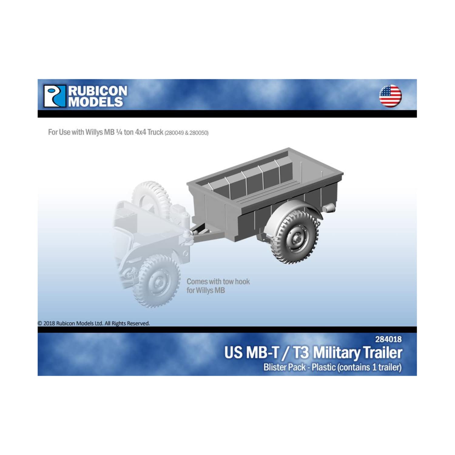 US Jeep MB-T/T3 Military Trailer (Rubicon Blister Pack)