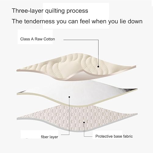 Miniatura 3 de Sábana bajera de bolsillo profundo para el hogar y el hotel King, funda de colchón acolchada suave de algodón grueso para cama y funda de almohada,