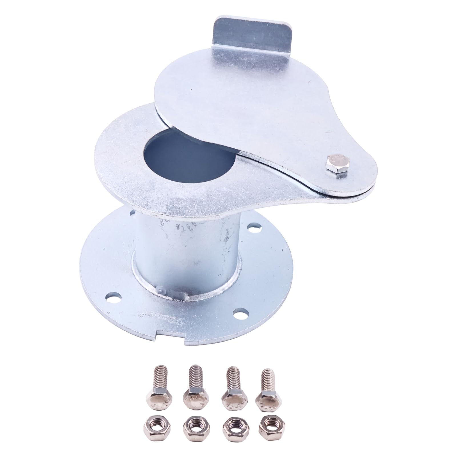 ZTUOAUMA 2'' Flanged Vent Damper Teardrop Lid Exhaust Smoke Stack with Accessories Compatible with 16 30 55-Gallon UDS Ugly Drum BBQ Smoker Builder Parts