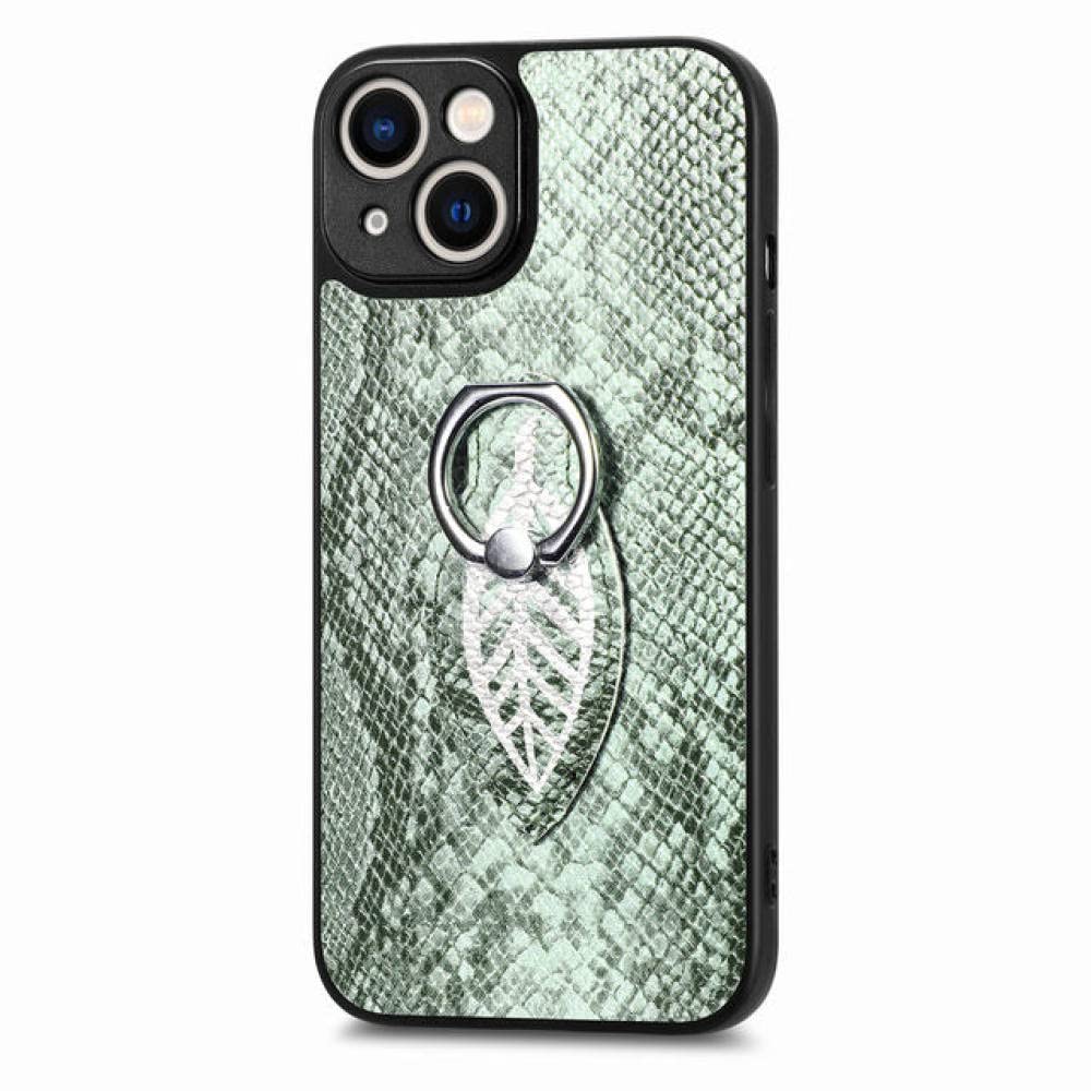 Étui en cuir pour iPhone XS avec support magnétique et anneau kickstand vert - 8