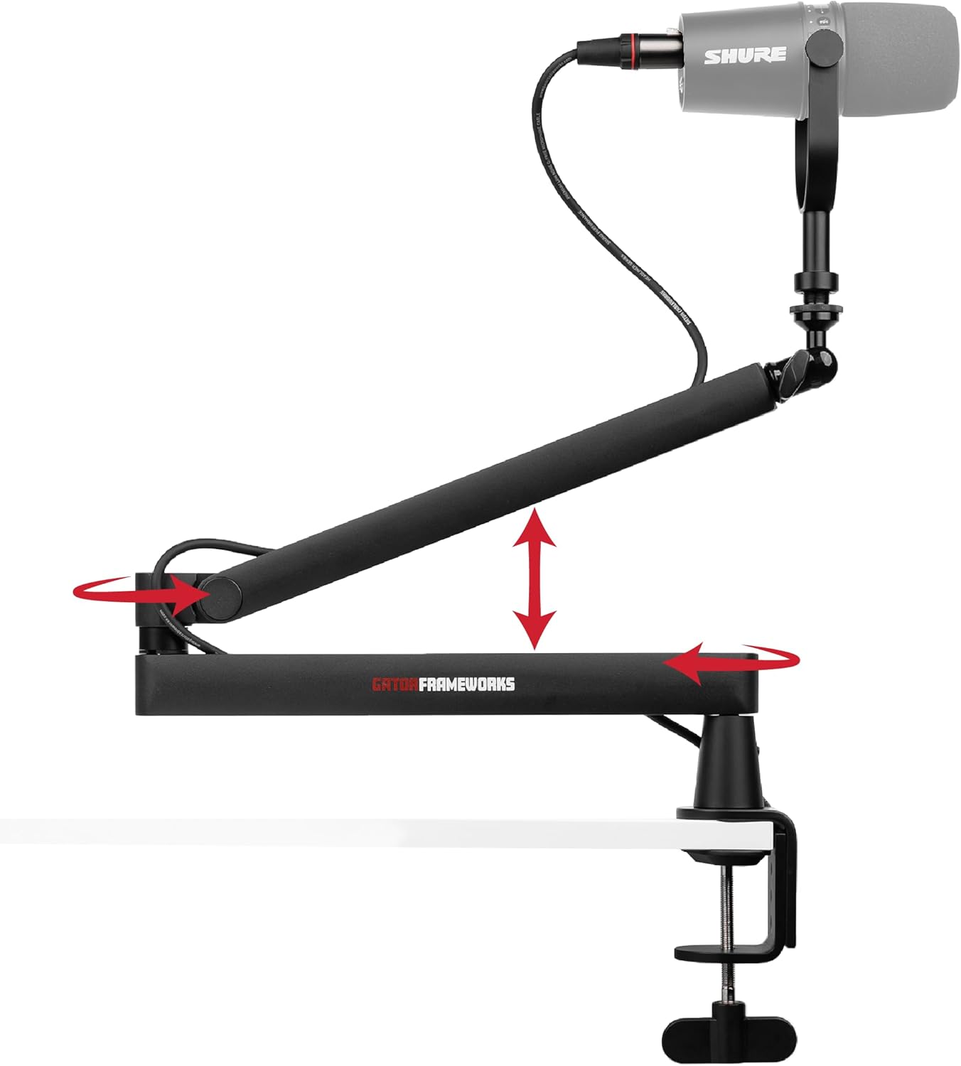 Gator Frameworks Low-Profile Series Premium Broadcast, Podcast, and Streaming Boom Arm, Fully Adjustable (GFWMICBCBM2500) Gator Frameworks Low-Profile Series Premium Broadcast, Podcast, and Streaming Boom Arm, Fully Adjustable (GFWMICBCBM2500)