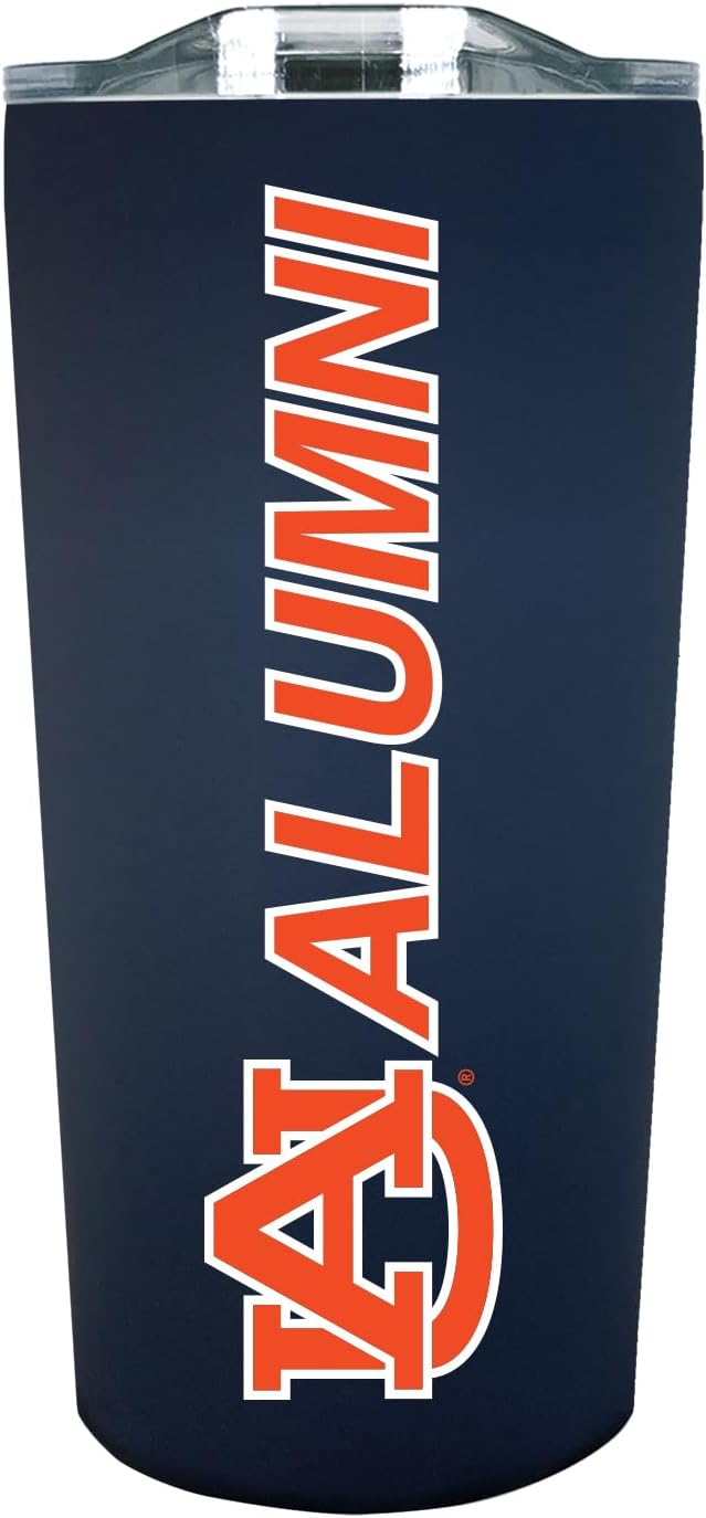 The Fanatic Group Personalized Auburn University Alum 18 oz. Double Walled Stainless Steel Soft Touch Tumbler - Navy