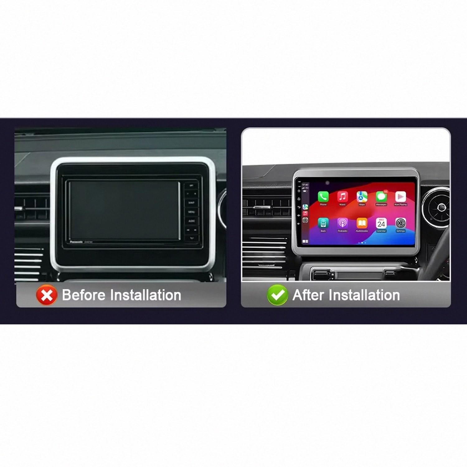 Car Stereo Carplay Radio de Coche para Jeep Compass 2 MP 2016-2018 Soporta Bluetooth, Control Volante, USB, WiFi, 4G, Mirror-Link, GPS Navegador/Radio FM, 4 Nuclear 1G+32G