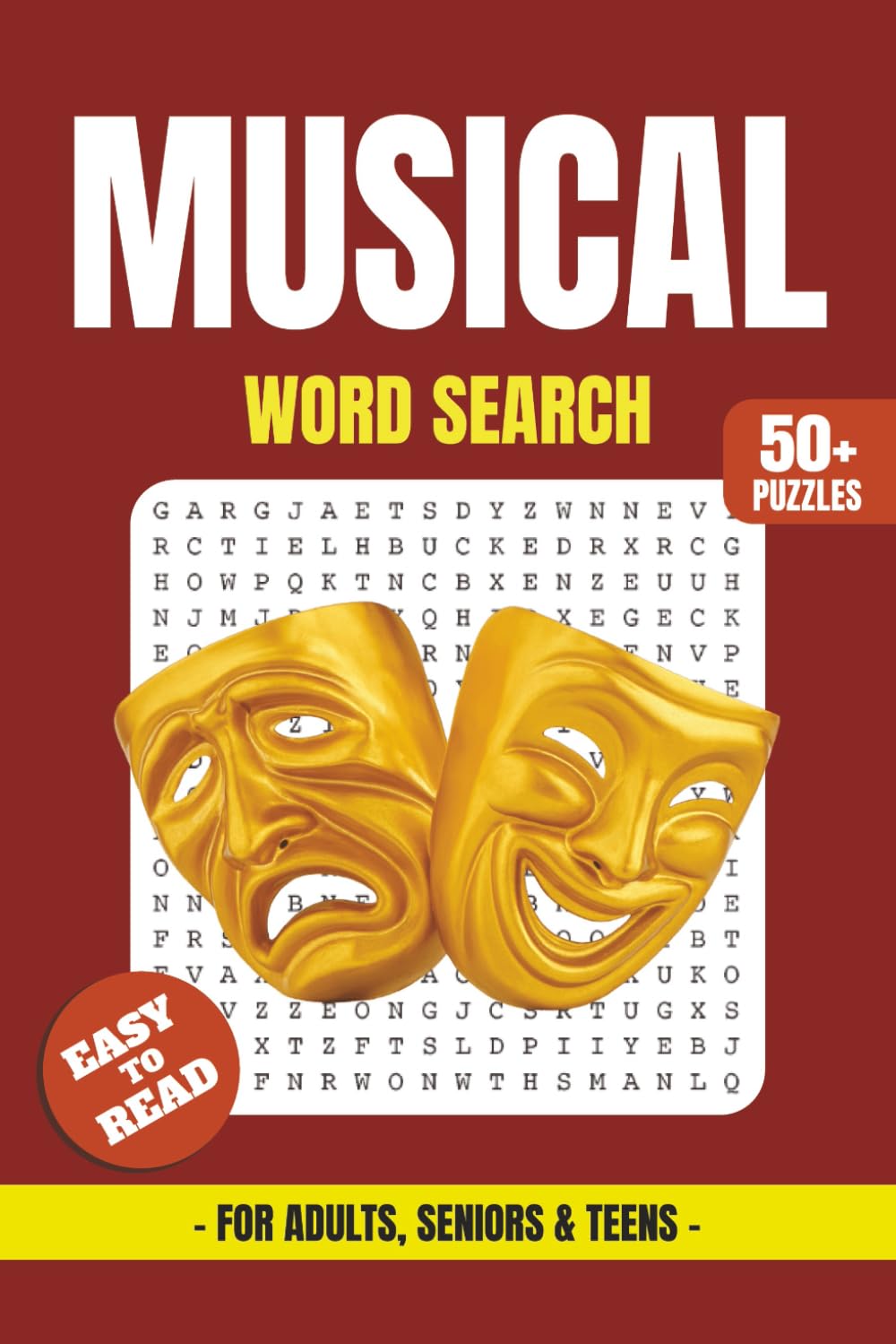 Musical Word Search Book: Word Searches with Easy to Read Print about Musical Instruments, Genres, Notes, Composers, Rhythm, Harmony and More | 6x9 ... Gifts for Vacations, Holidays and Free Times