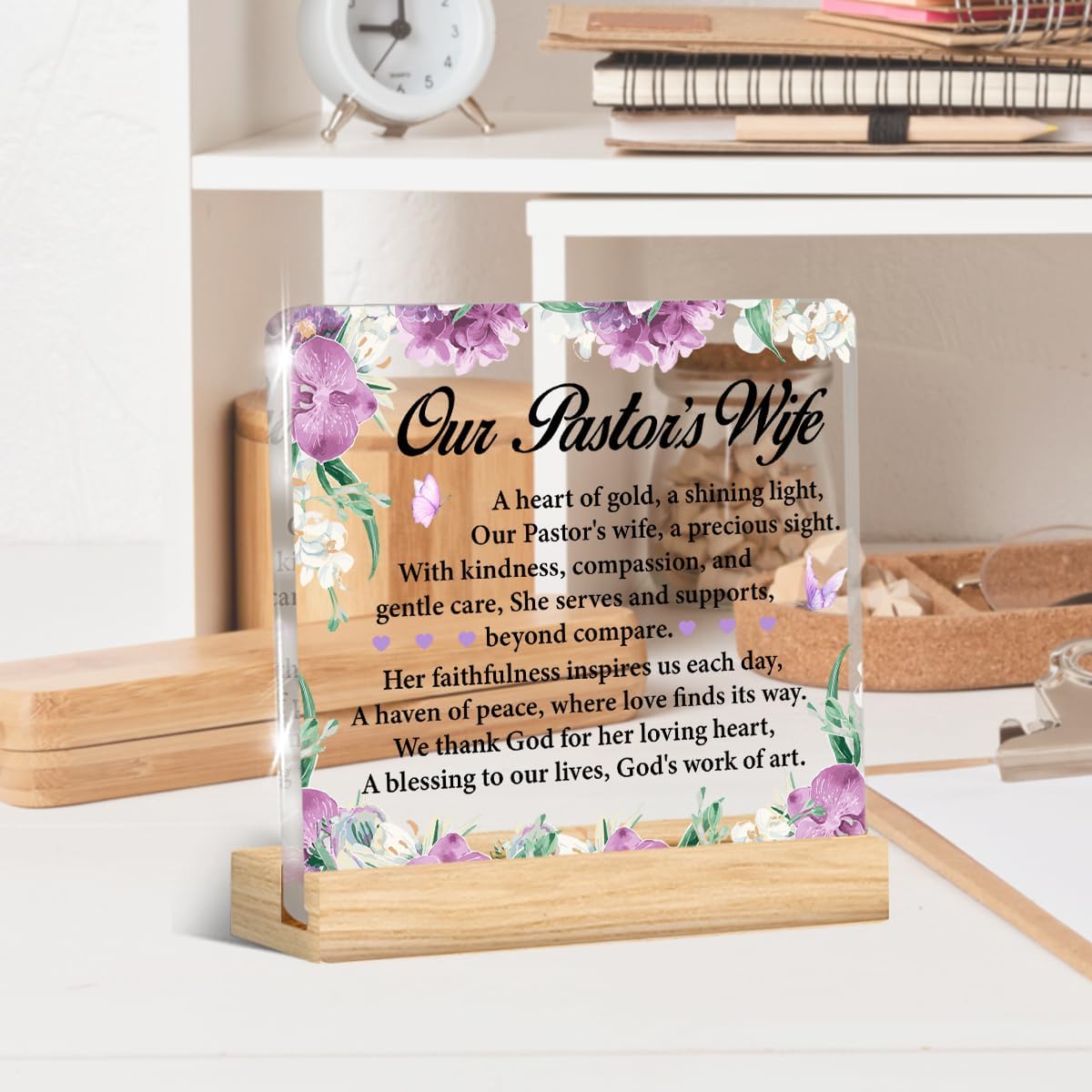 Thank You Gifts for Pastor Wife, Appreciation Gifts for Pastor's Wife Acrylic Desk Plaque Sign Decor - Image 3