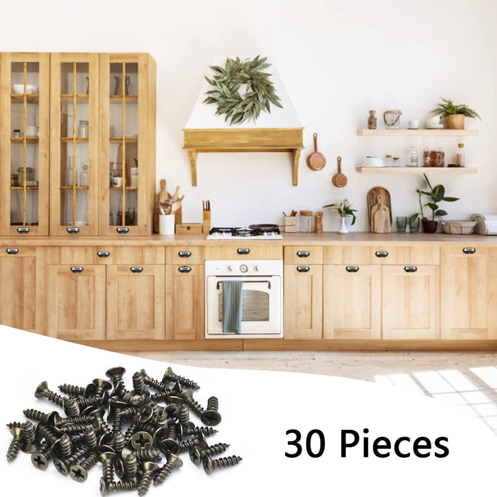 Portaetichette Metallici Vintage Per Cassetti - 20 Pezzi Bronzo, 60x17 Mm - Foto 6