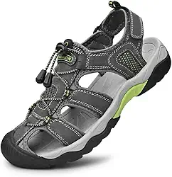 Sandálias esportivas masculinas de bico fechado para caminhadas, atividades ao ar livre, impermeável, pescador, atlético, para trilhas, caminhadas, verão, praia