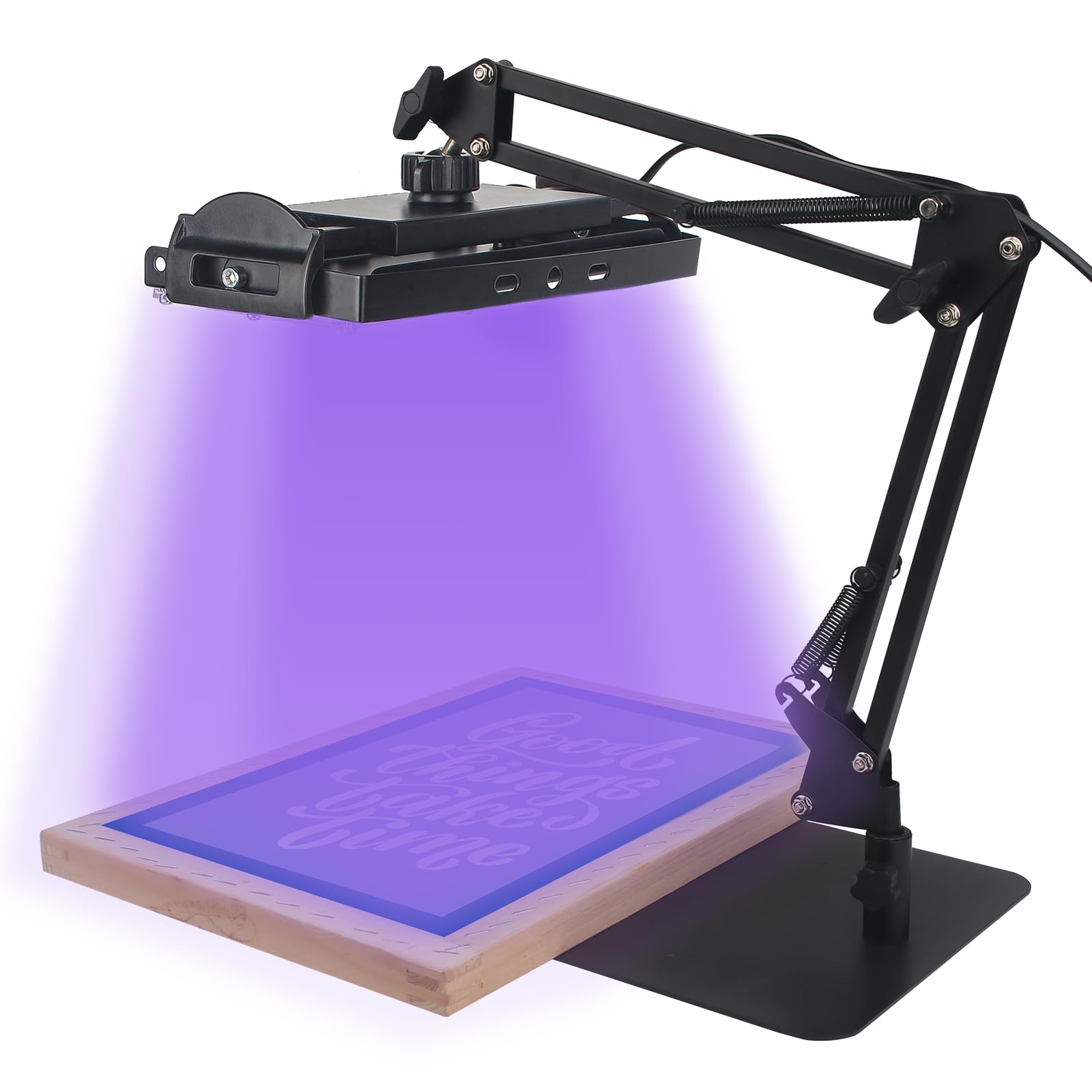 Unità di esposizione UV da 50 W per serigrafia con supporto regolabile e ampio ripiano superiore, lampada UV per kit serigrafia, kit emulsione fotografica e cianotipi