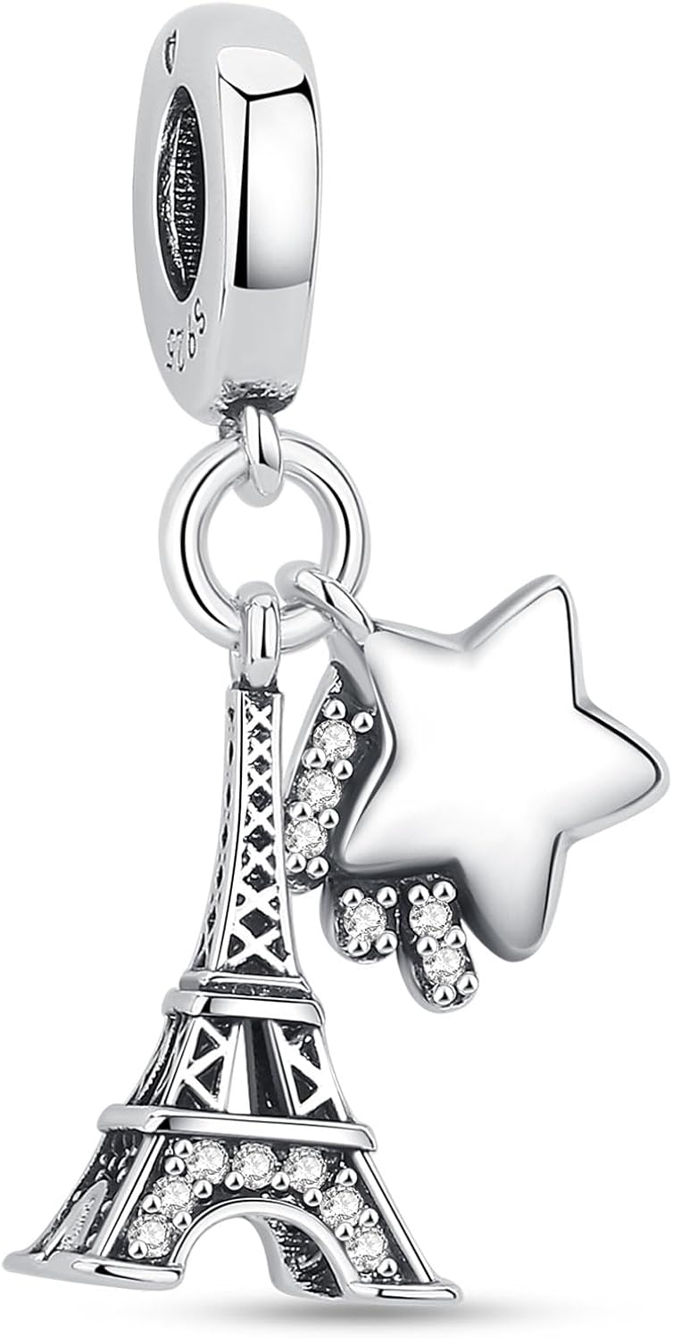 Nbsameng S925 Sterling Silver World&Travel Charms Bead Compatible for Pandora Bracelets and Necklaces, DIY Jewelry for Women, Barcelona Cathedral
