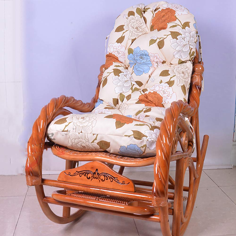 Rocking Chair Cushion With Ties Overstuffed Seat Back Cushion Not-slip Thicken Chair Pad Tufted Pillow For Outdoor Indoor Home-O 60x140cm(24x55inch)