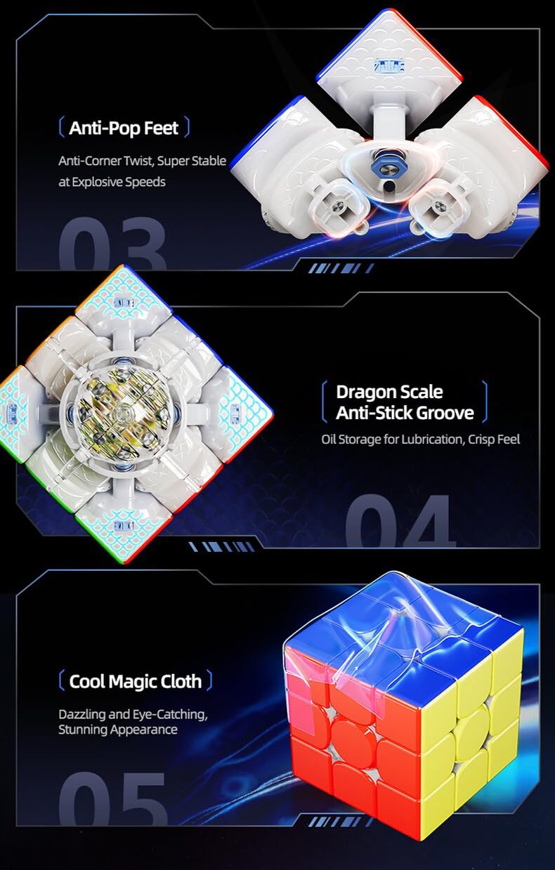 Bukefuno MoYu Super WeiLong V2 20-rdzeniowy rdzeń UV MagLev wersja 3x3 2025 magnetyczna prędkość, bez naklejek, magiczne puzzle 3 x 3 x 3 zabawki (20 magnesów, kulkowy rdzeń powlekany promieniowaniem