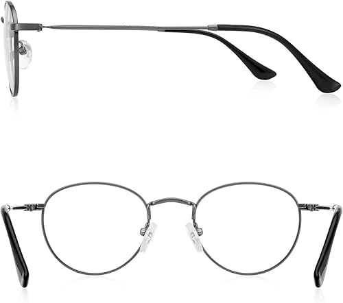 Miniatura 10 de RB.Pilot Lentes de lectura redondos de metal pequeños para mujeres y hombres, clásicos, vintage, retro, bloqueo de luz azul, lectores de computadora
