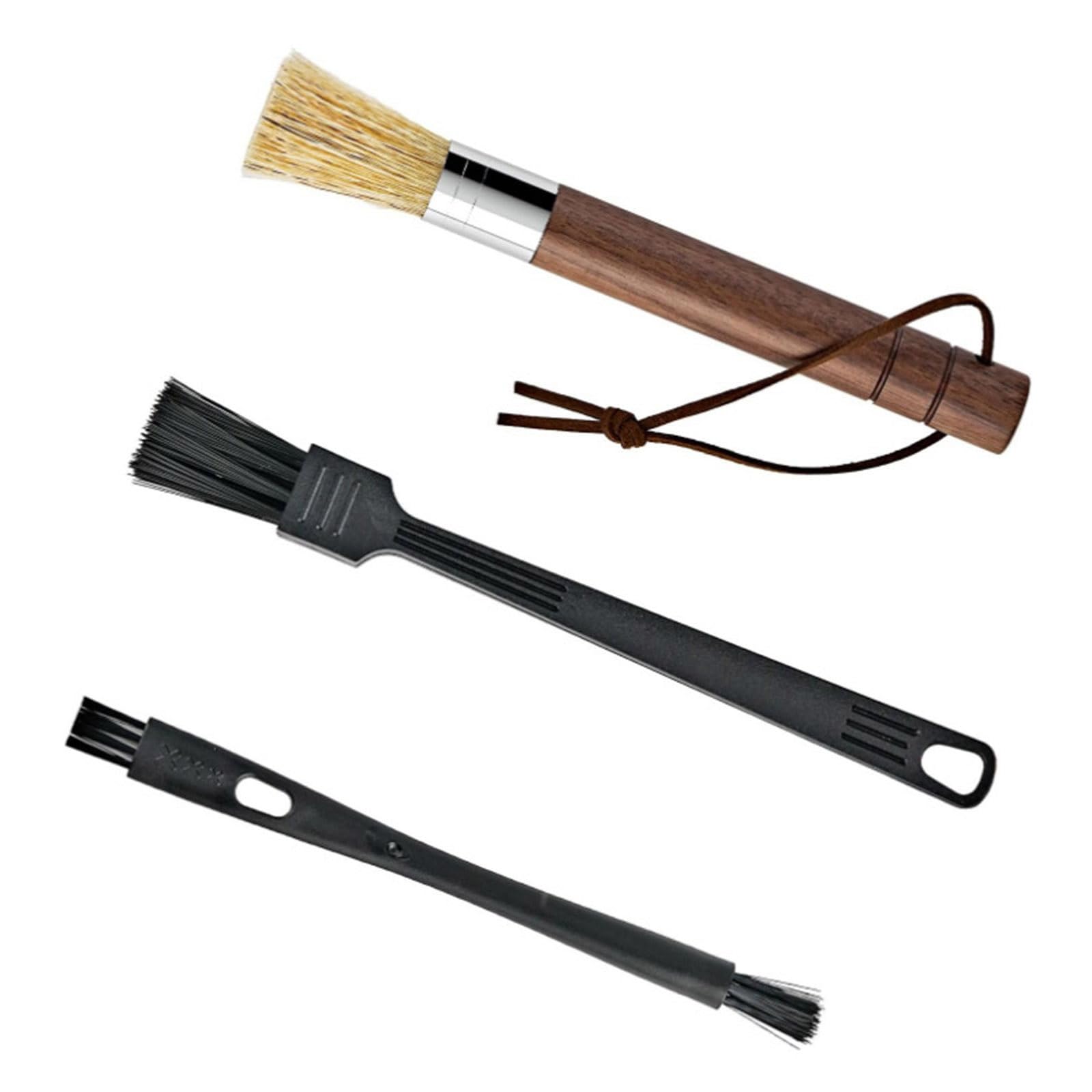 Hzbb Multicolor Wooden Handle Cleaning Tool Set For Coffee Grinders Espresso Machine Natural Bristles Cleaner Brush Baristas Accessories Wooden Handle Coffee Brush