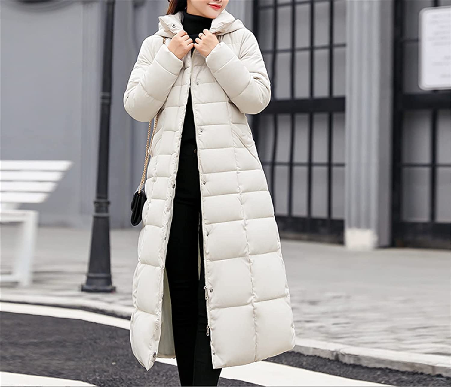 Manteau d'hiver à Capuche pour Femmes Manteau matelassé en Fausse Fourrure d'hiver à Capuche pour Femmes Long doublé en Duvet Manteau d'hiver à Capuche élégant Manteau à Capuche