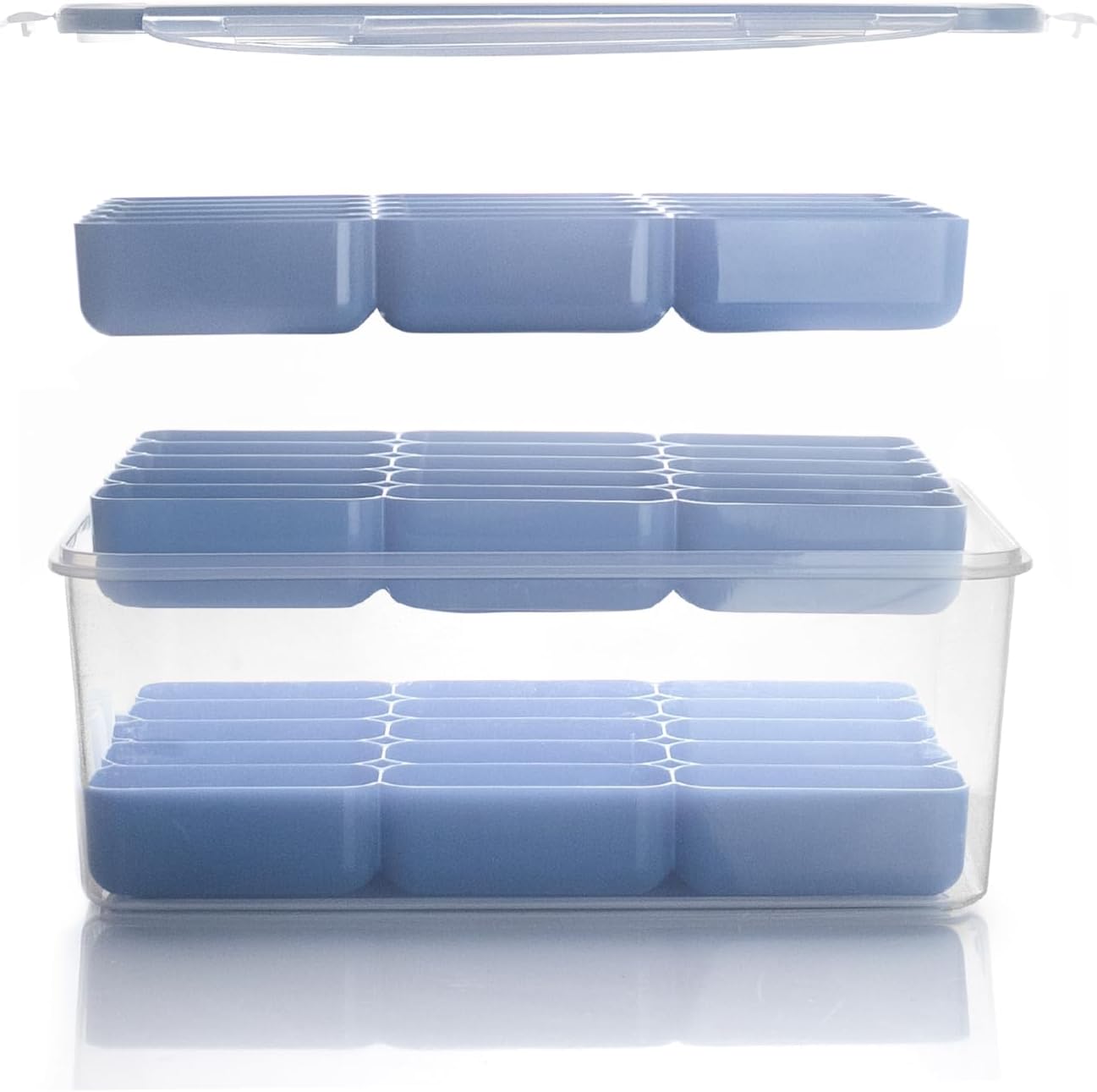 IBILI - Container for storing croquettes, BPA-free plastic, 3 stackable trays for storing 45 croquettes