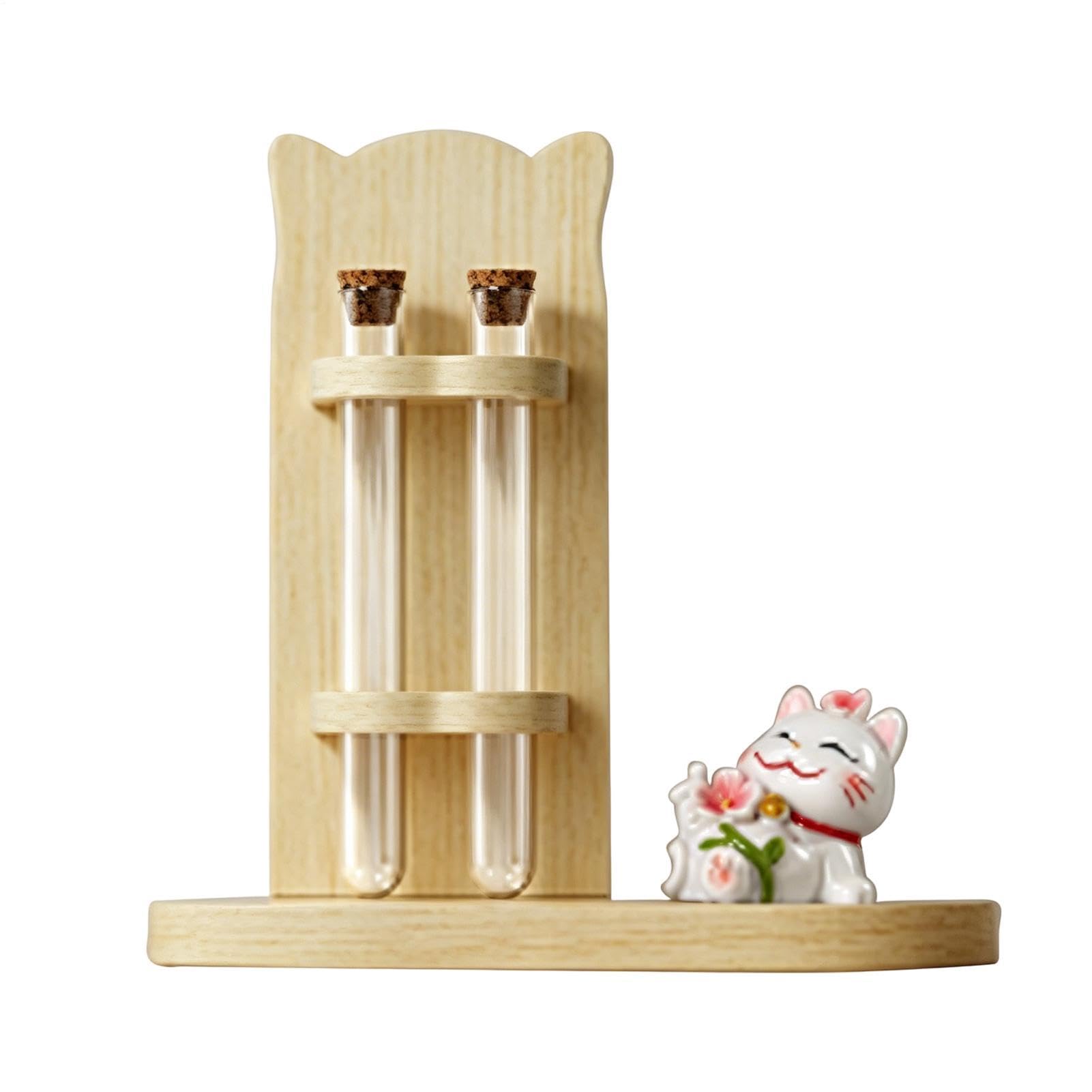 Doble tubo decorativo con tapón de corcho para organizar objetos pequeños en tu mesa