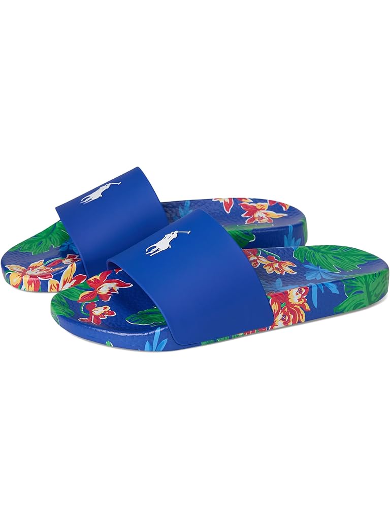 Blue Polo Ralph Lauren Floral-print Slide