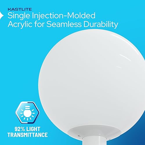 Miniatura 4 de KastLite Accesorio de iluminación combinado de poste de lámpara  Lente acrílica blanca de 14 pulgadas con clips de ala de ajuste blancos  Se adapta