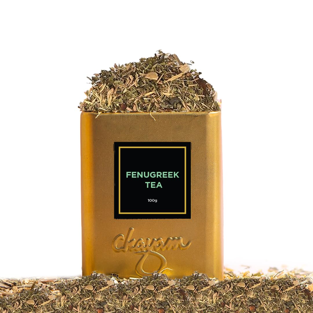 CHAYAM Fenugreek Seed Tea 50+Cups/3.53oz | Herbal Tea with Fennel, Cumin, Ajwain, Licorice | Tea for Gut Health, Digestion & Relaxation | Caffeine-Free | 100% Natural, No Added Sugar, No Added Flavor