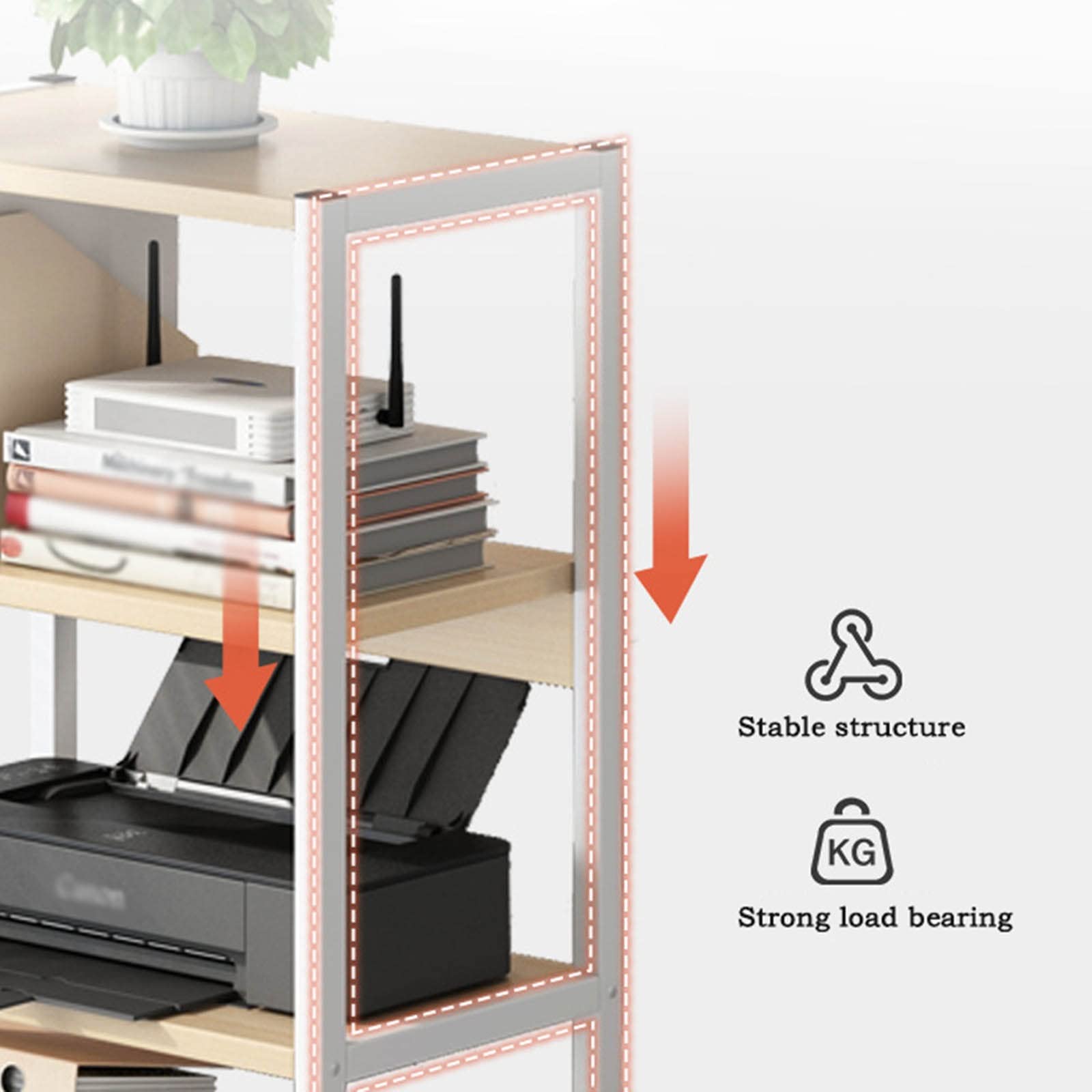 Supporto per stampa Stand da stampante mobile a multistrato con archiviazione del pavimento in linea di banca PC STANDO STANDO RECOLO RECOLO REGOLABILE Host su ruote for le forniture for ufficio Scann