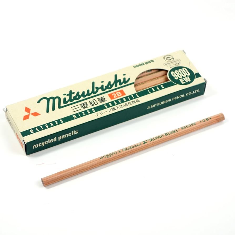 Amazon | 三菱鉛筆 リサイクル鉛筆 9800EW 2B 1ダース K9800EW2B