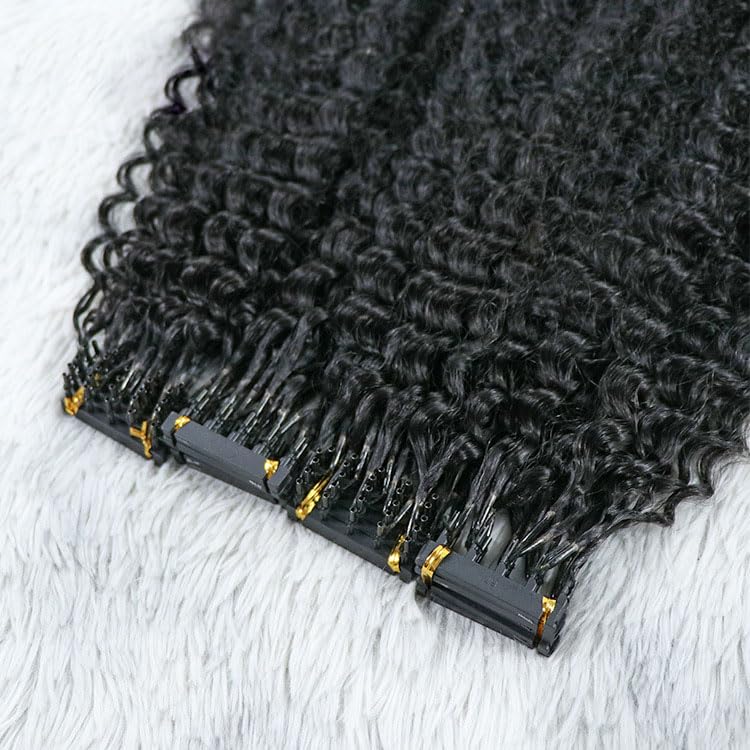 6D Hair Piece 100% Real Natural Hair Extensions,Hidden Hair Extensions Curly,Soft Smooth Human Hair for Women Girls,10 Rows,10inch
