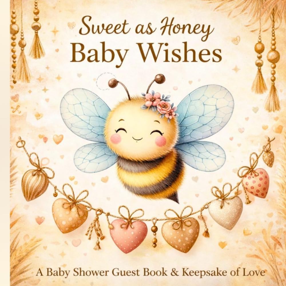 Sweet as Honey Baby Wishes: A Baby Shower Guest Book of Sweet Wishes, Advice & Love for Baby