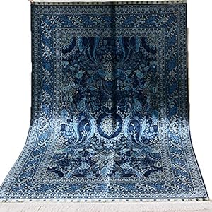 RUG 4’x6 ‘Perzische zijden tapijten handgemaakte mooie blauwe huis tapijten hand geknoopt voor woonkamers of showroom…
