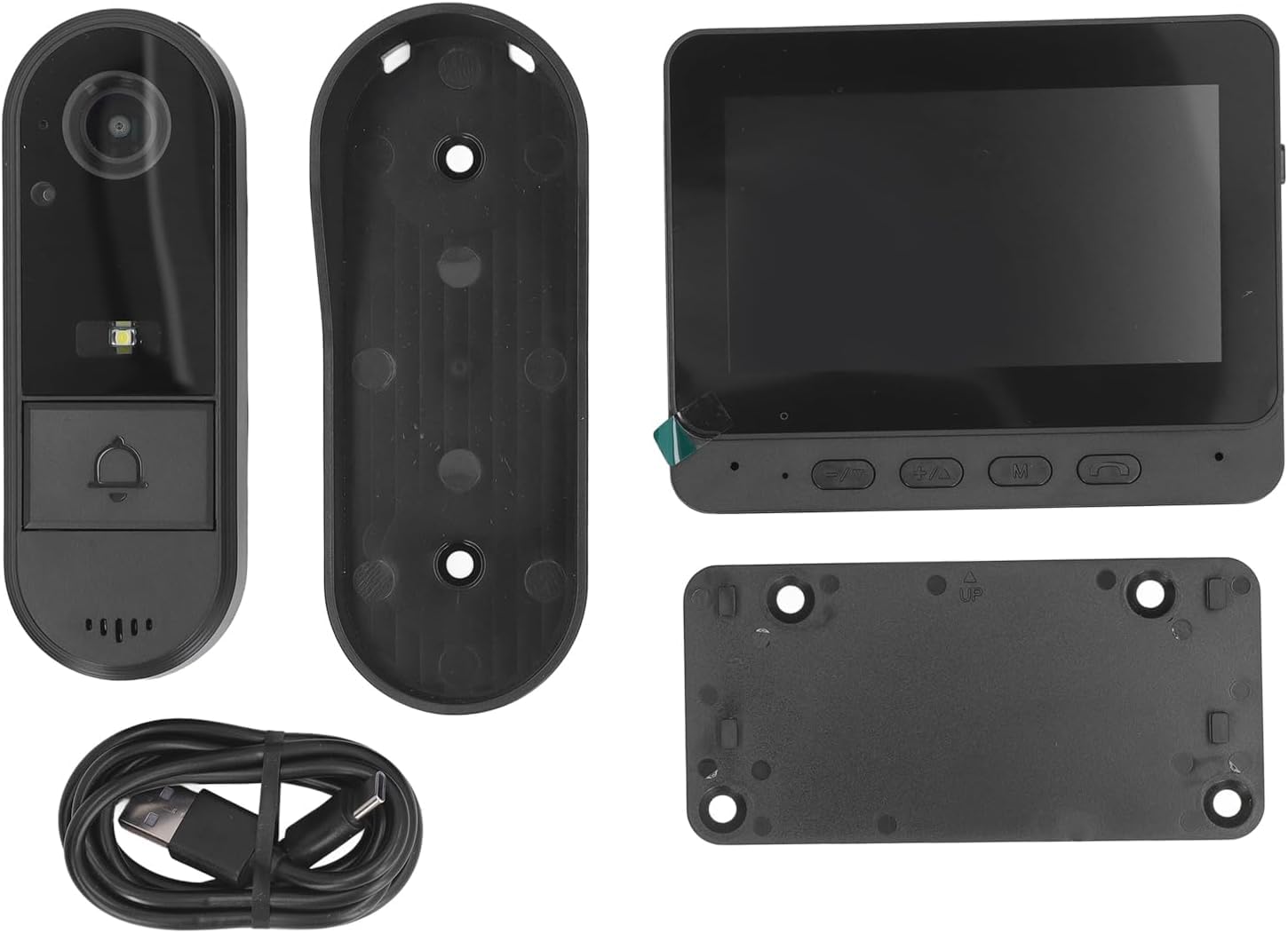 Zeerkeer Timbre Inalámbrico con Cámara,Cámara HD de 800W 170° IP65 Timbre Inalámbrico Exterior Impermeabl Uso Recargable, 1000mAh, Visión Nocturna, Audio Bidireccional,50-80M(Tarjeta SD no incluida)